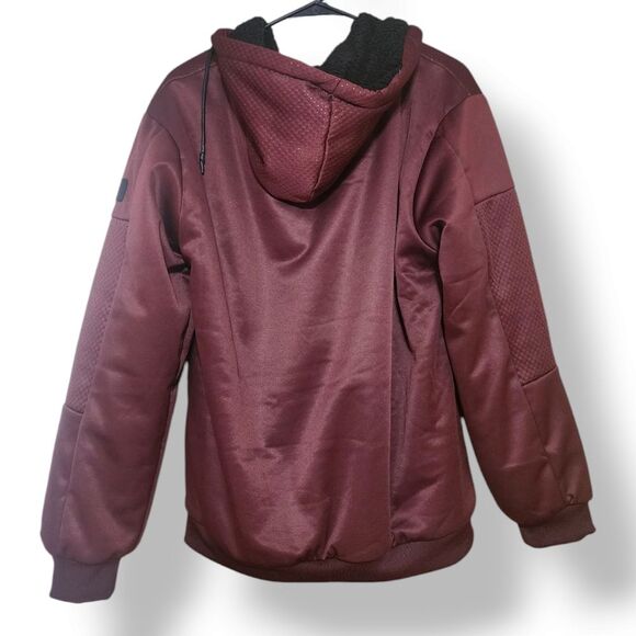 Brooklyn Maroon Hooded Jacket - Picture 2 of 5
